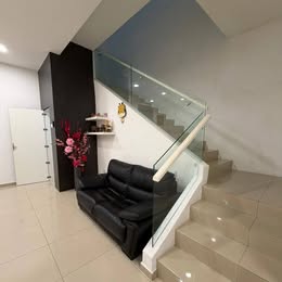 Renovated staircase and sitting area