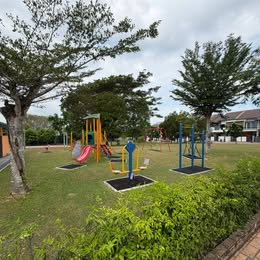Nearby playground and outdoor gym