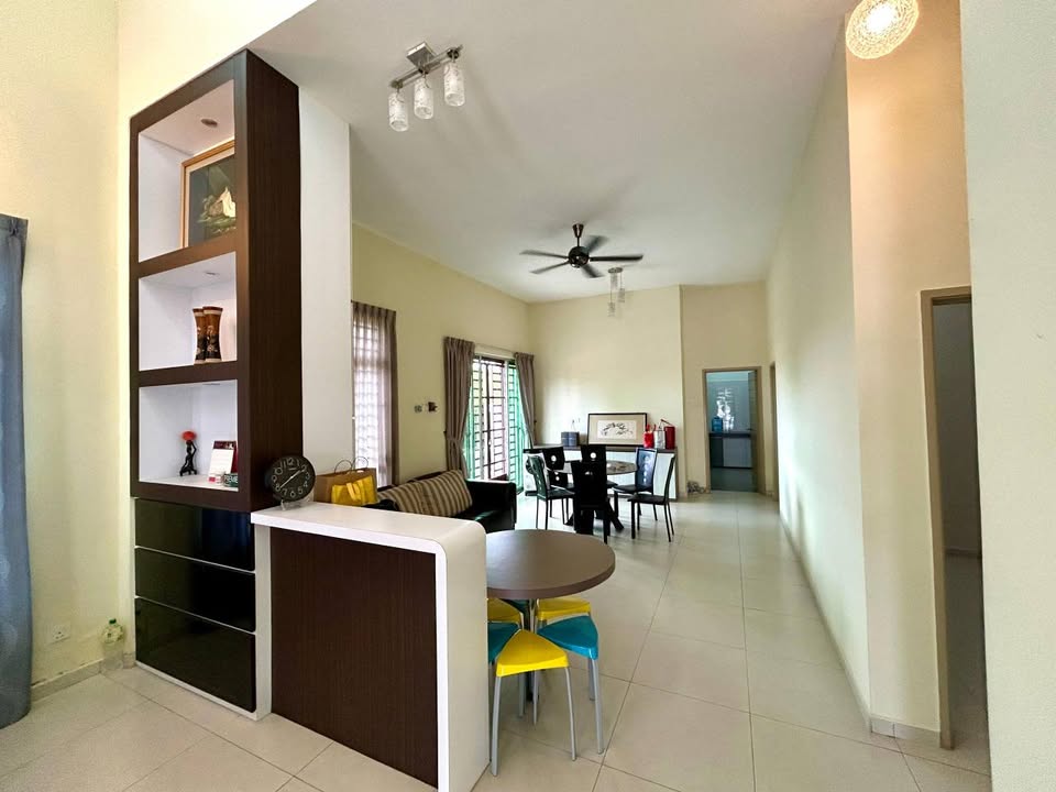 Open dining and living area
