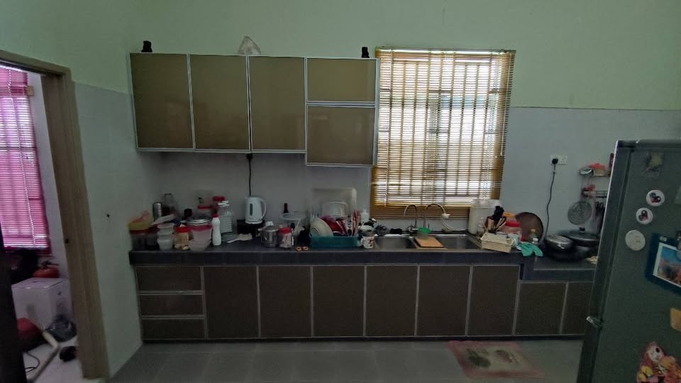 Fitted kitchen with cabinets