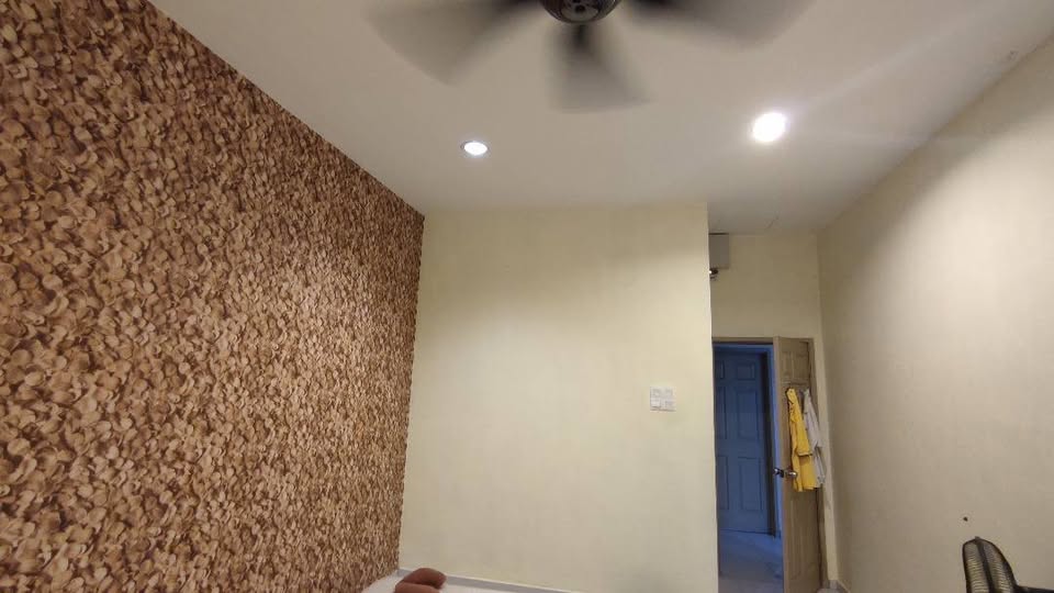 Renovated bedroom with feature wall