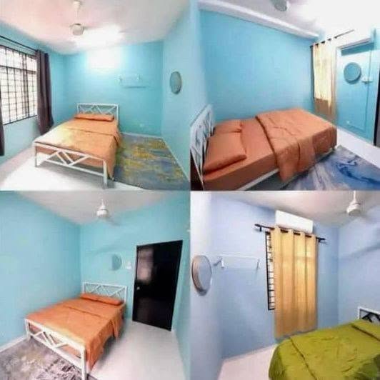 Collage of homestay bedrooms